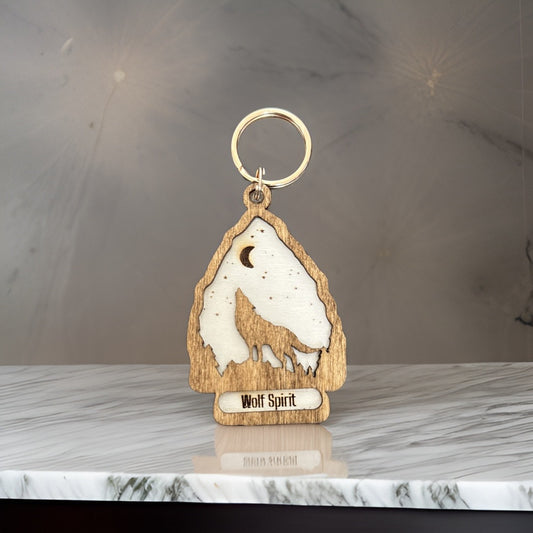 Arrowhead Wolf Keychain